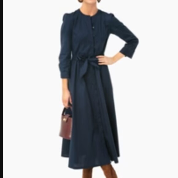 Tuckernuck Navy Poplin Catherine Dress. New without tags. - Picture 1 of 2
